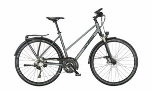 KTM LIFE STYLE steel grey matt (black+red) 2023 28"; Trapez