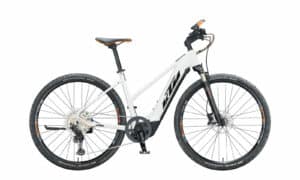 KTM MACINA CROSS 610 Metallic White ( Black Orange ) 2021 28"; 625 Wh Trapez