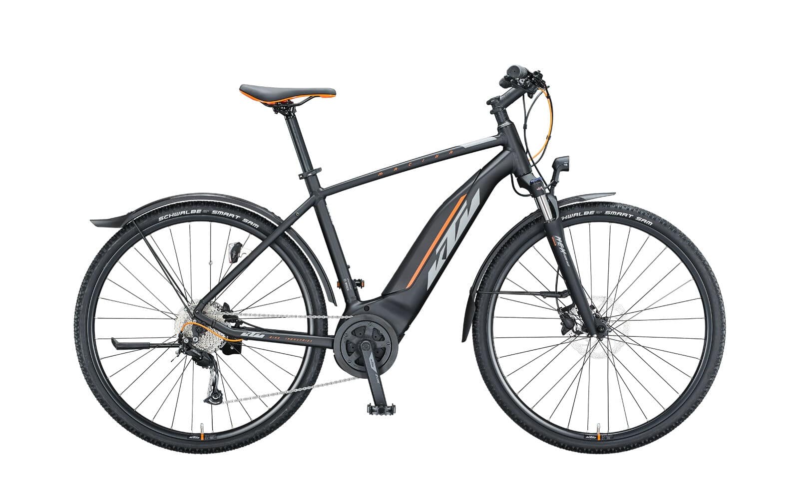 KTM MACINA CROSS P510 Street Black Matt ( Grey Orange ) 2021 28"; 500 Wh Diamant
