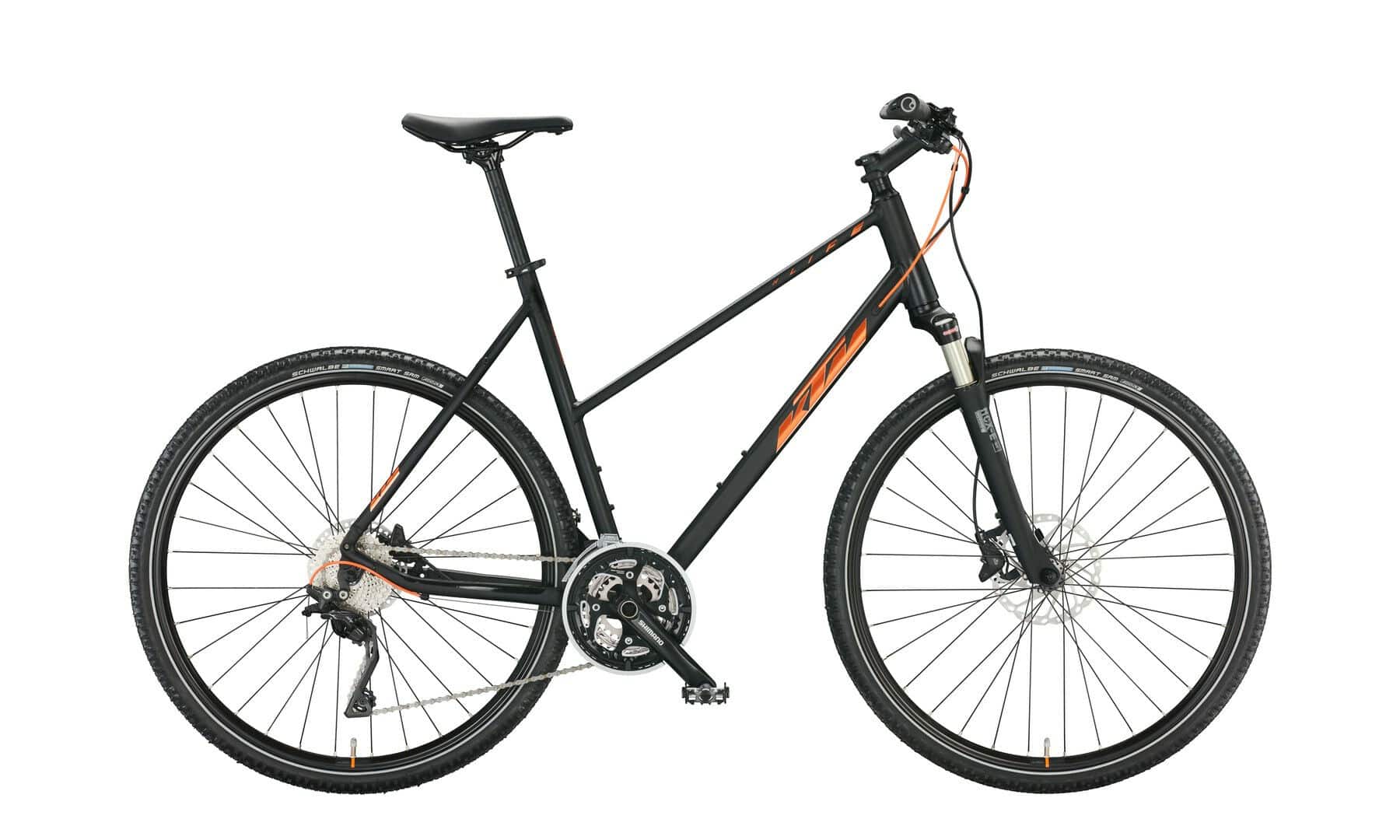 KTM X-LIFE 1964 CROSS black matt (chrome orange+chrome) 2022 28"; Trapez