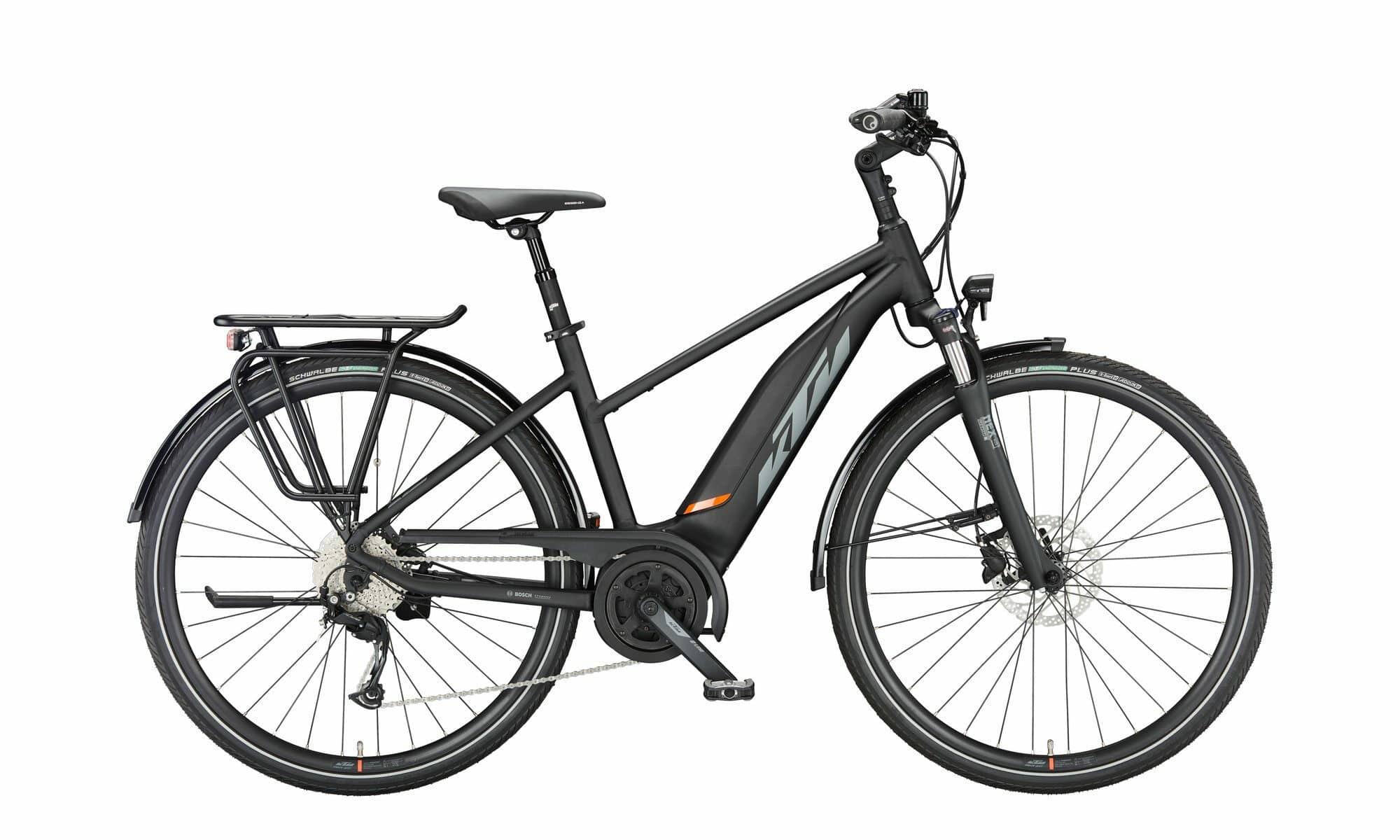 KTM MACINA FUN A510 black matt (grey+orange) 2023 28"; 500 Wh Trapez