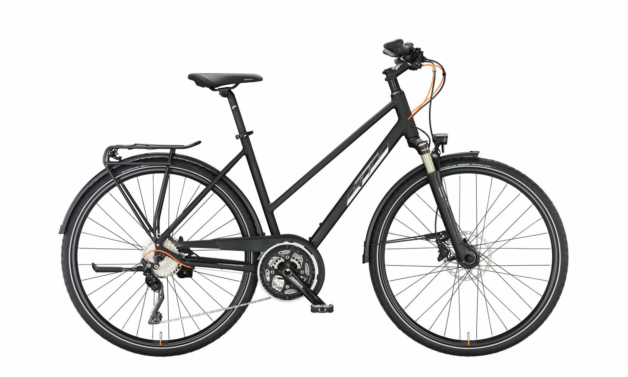 KTM LIFE 1964 black matt (chrome+chrome orange glossy) 2023 28"; Trapez