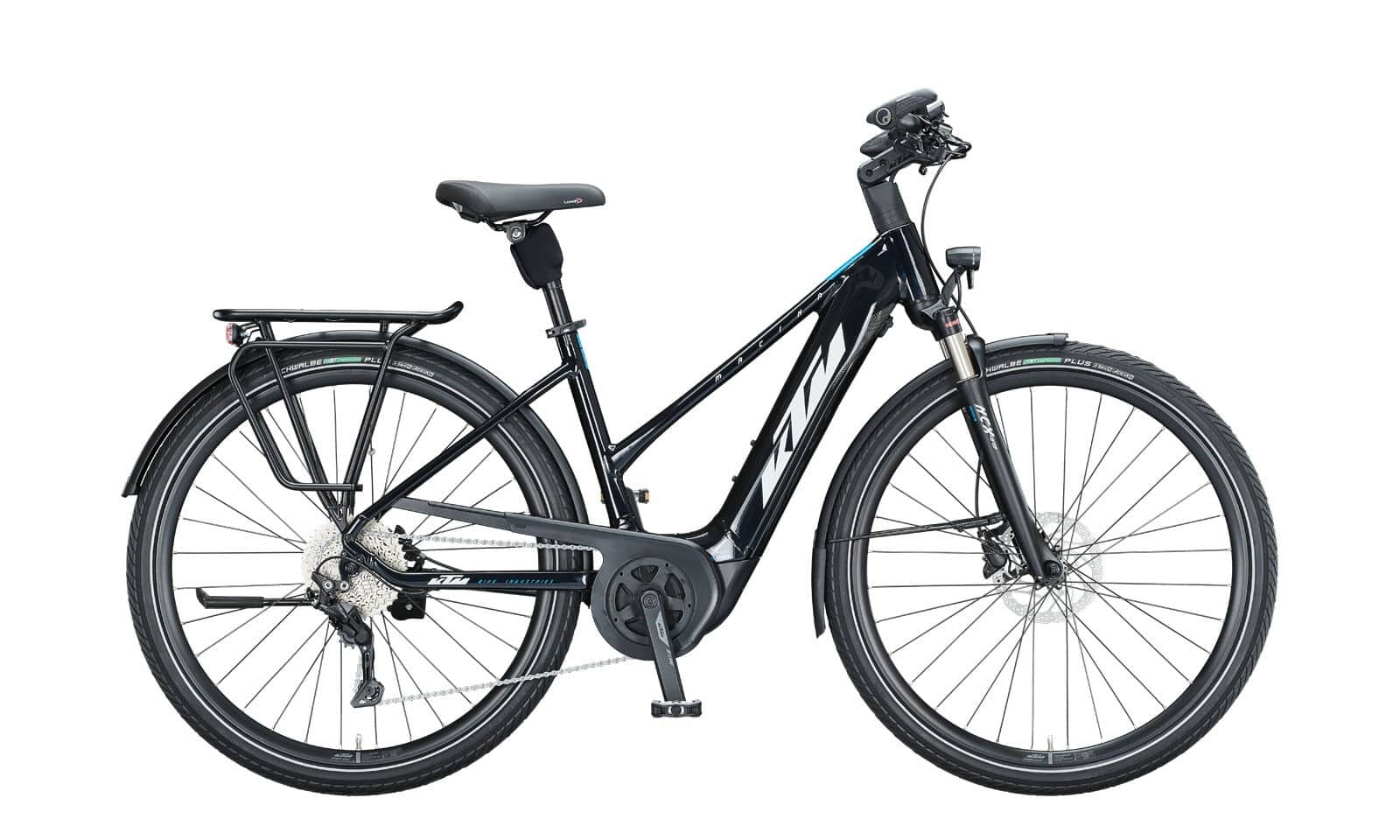 KTM MACINA TOUR P610 Metallic Black ( White Blue ) 2021 29"; 625 Wh Trapez